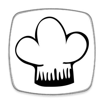 Toque - Square fridge magnet - white - Front