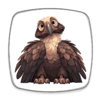Vautour - Magnet carré - blanc - Devant