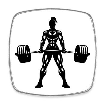 Gewichtheben Frau Power Lifting Fitness - Viereckiger Kühlschrankmagnet - Weiß - Vorne
