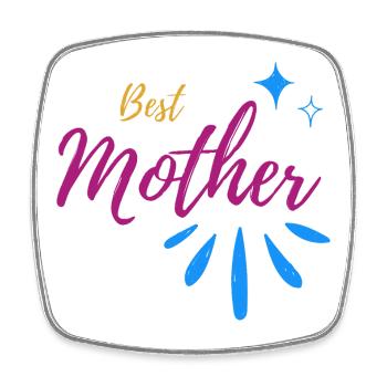 Meilleure Mother Typ avec Spark Speckle - Magnet carré - blanc - Devant