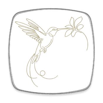 Silhouette minimaliste d’oiseau en vol - Magnet carré - blanc - Devant