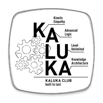KALUKA_Club_Zahnraeder - Viereckiger Kühlschrankmagnet - Weiß - Vorne