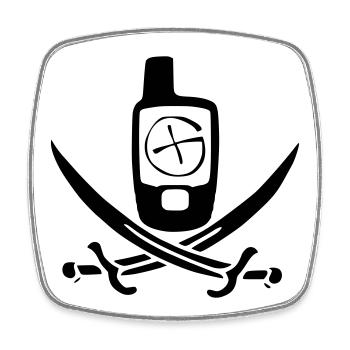 Geocaching Piratenflagge - Viereckiger Kühlschrankmagnet - Weiß - Vorne