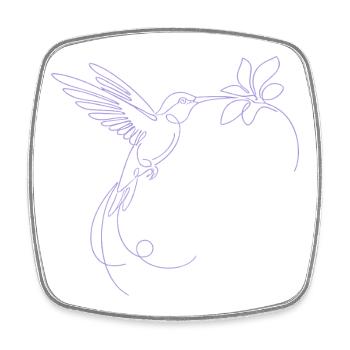 Minimalist Hummingbird Silhouette Bird Flying - Square fridge magnet - white - Front
