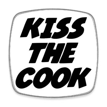 Kisses the Cook - Kitchen - Square fridge magnet - white - Front