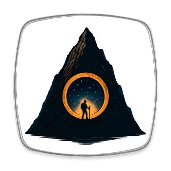 Star Trail at the Mountain Cone Portal - Square fridge magnet - white - Front