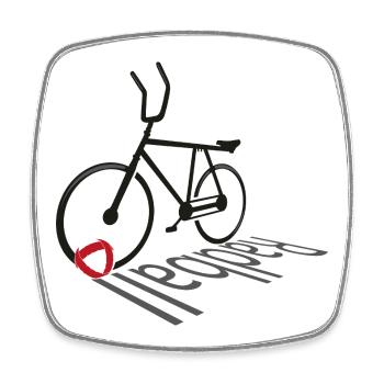 Cycling, Cycleball, Indoor Cycling, Evolution - Square fridge magnet - white - Front