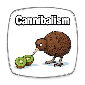 Cannibalism – Der Kiwi mit Humor | Lustiger Comic  - Viereckiger Kühlschrankmagnet - Weiß - Vorne