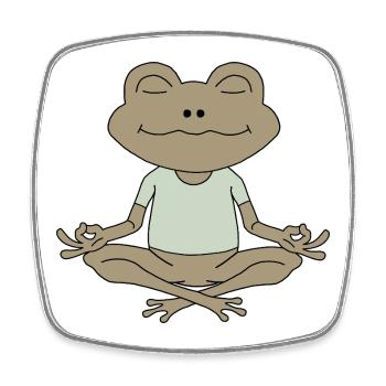Figure de méditation ZenFrosch - Magnet carré - blanc - Devant
