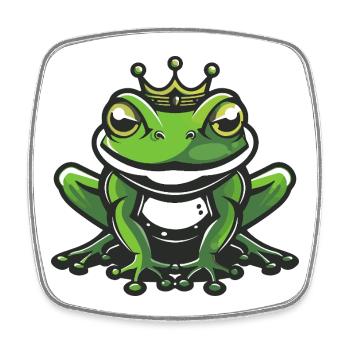 Couronne de tête de grenouille - Magnet carré - blanc - Devant