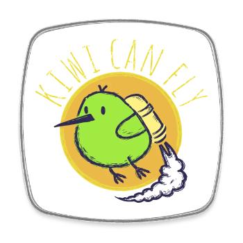 Les Kiwis peuvent voler - Magnet carré - blanc - Devant