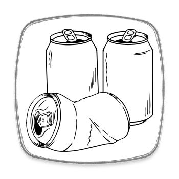 Dose als Motiv für Sprüche und Bierfans - Viereckiger Kühlschrankmagnet - Weiß - Vorne