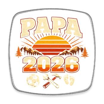 Dad 2026 Loading Gift Expectant Dad - Square fridge magnet - white - Front