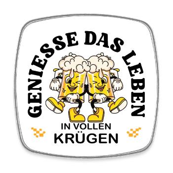 Enjoy Life – Funny Beer Saying Retro - Square fridge magnet - white - Front