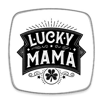 Lucky Mama - Square fridge magnet - white - Front