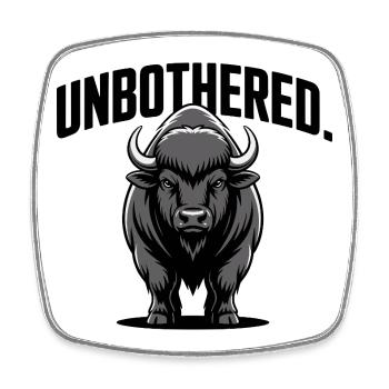 Ungestörtes Stier-Emblem - Viereckiger Kühlschrankmagnet - Weiß - Vorne