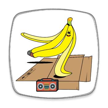 Banana Boombox Boogie - Square fridge magnet - white - Front