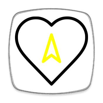 Heart with arrow direction - Square fridge magnet - white - Front