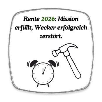 Endliche Rente - Viereckiger Kühlschrankmagnet - Weiß - Vorne