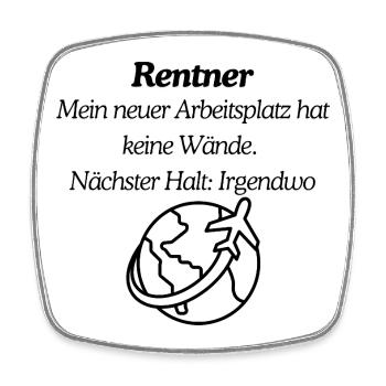 Pensioners finally travel - Square fridge magnet - white - Front