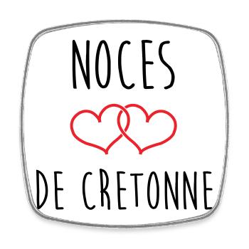 noces de cretonne 19 ans d'amour - Magnet carré - blanc - Devant