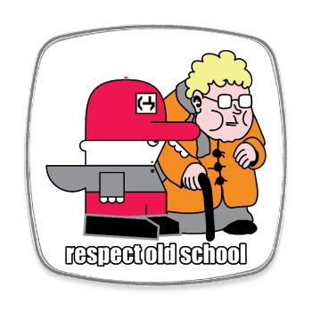 Respekt vor Old School Retro Cartoon - Viereckiger Kühlschrankmagnet - Weiß - Vorne