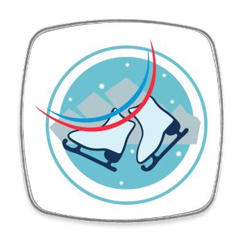 Duo Speed Skate Skates - Square fridge magnet - white - Front