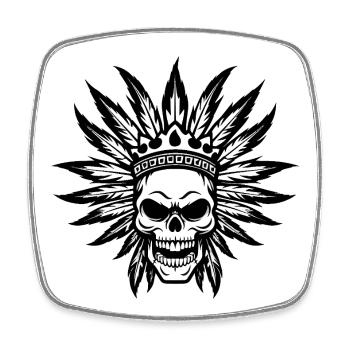 Häuptling Apache TotenIndianer - Viereckiger Kühlschrankmagnet - Weiß - Vorne