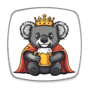 Koala Beer King - Square fridge magnet - white - Front