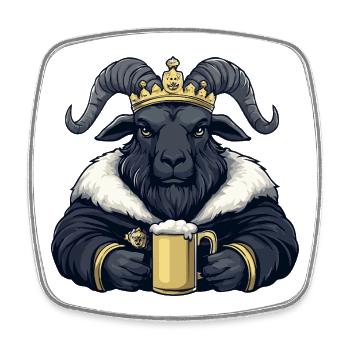 Bergziege Bier König - Viereckiger Kühlschrankmagnet - Weiß - Vorne