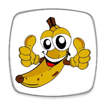 Fröhliche Banane - Viereckiger Kühlschrankmagnet - Weiß - Vorne
