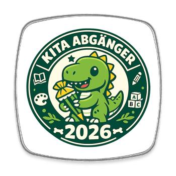 Kita Absolvent 2026 Kinder Lustig - Magnet carré - blanc - Devant