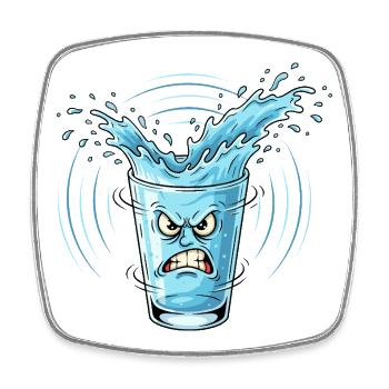 Wütendes Wasserglas Splash - Viereckiger Kühlschrankmagnet - Weiß - Vorne