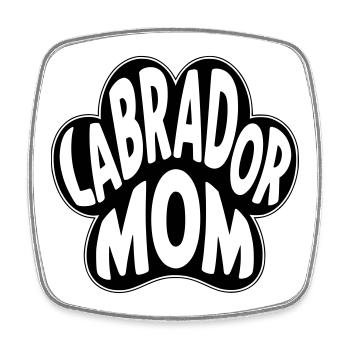 Labrador Mom, Mom Motif - Square fridge magnet - white - Front