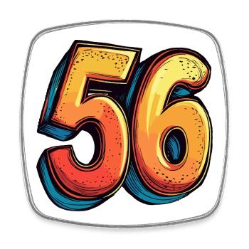 56 Nombre Coloré - Magnet carré - blanc - Devant
