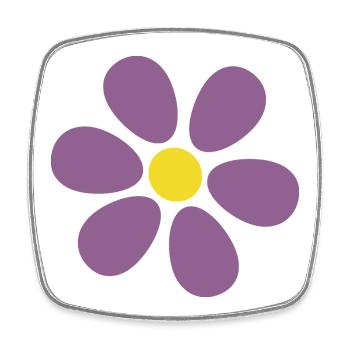 fleur de violette, fleur de violette, fleur de violette - Magnet carré - blanc - Devant
