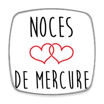 Mercury wedding anniversary, 38 years of marriage - Square fridge magnet - white - Front