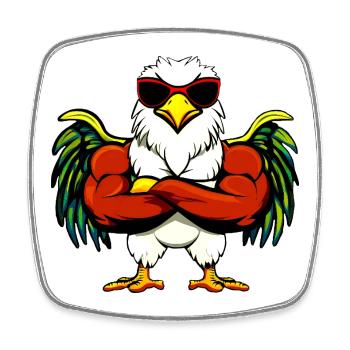 Adler Fitness - Viereckiger Kühlschrankmagnet - Weiß - Vorne
