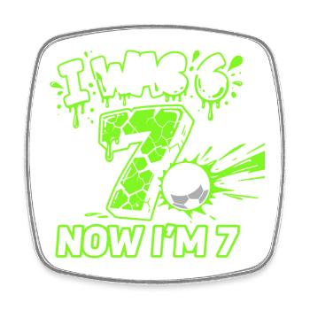 67 Six Seven Soccer Birthday Boy 7 Years - Square fridge magnet - white - Front