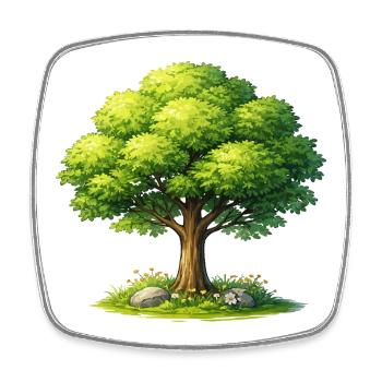 Baum im Sonnenlicht  - Viereckiger Kühlschrankmagnet - Weiß - Vorne