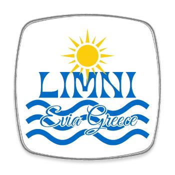 Limni Evia Sonnenwellen - Viereckiger Kühlschrankmagnet - Weiß - Vorne