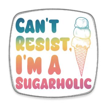 Ne pas résister au gradient de crème Sugarholic - Magnet carré - blanc - Devant