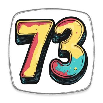73 Number Colorful - Square fridge magnet - white - Front