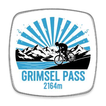 Grimselpass Schweizer Alpen Radfahren Bergkunst - Viereckiger Kühlschrankmagnet - Weiß - Vorne