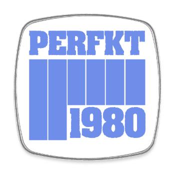 1980 - Square fridge magnet - white - Front
