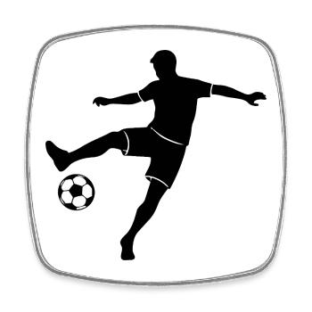 Fussballer macht Trick Fussball einfarbiges Motiv - Viereckiger Kühlschrankmagnet - Weiß - Vorne