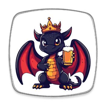 Dragon Beer King - Square fridge magnet - white - Front