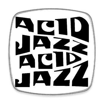 Design des affiches musicales Acid Jazz - Magnet carré - blanc - Devant