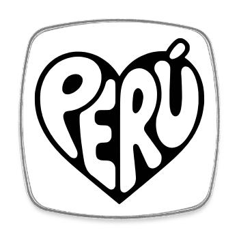 Peru Heart Typography - Square fridge magnet - white - Front