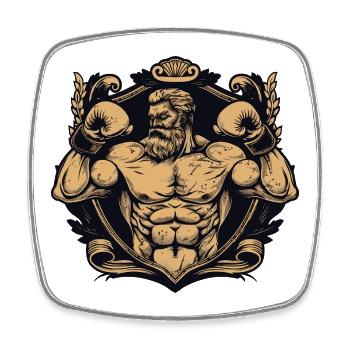 Boxeur MMA boxeur - Magnet carré - blanc - Devant